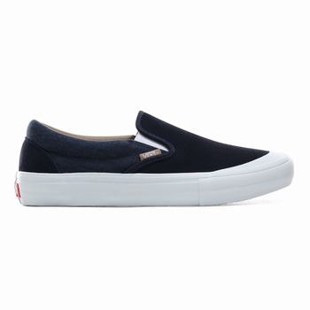 Damske Tenisky Vans Twill Slip-On Pro Modre VA93MJAKI